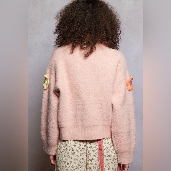 POL Pink Floral Embellished Sweater NWOT - Picture 3 of 3